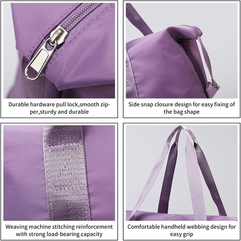 Foldable luggage bag, expandable double-layer duffel bag with large capacity for separating dry and wet sections, with wheels. - Image 2